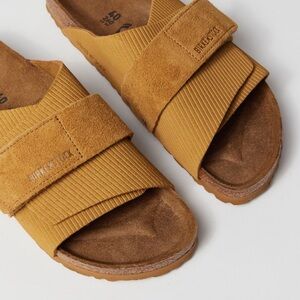 Birkenstock Kyoto Soft Suede Embossed Corduroy Slide Sandal